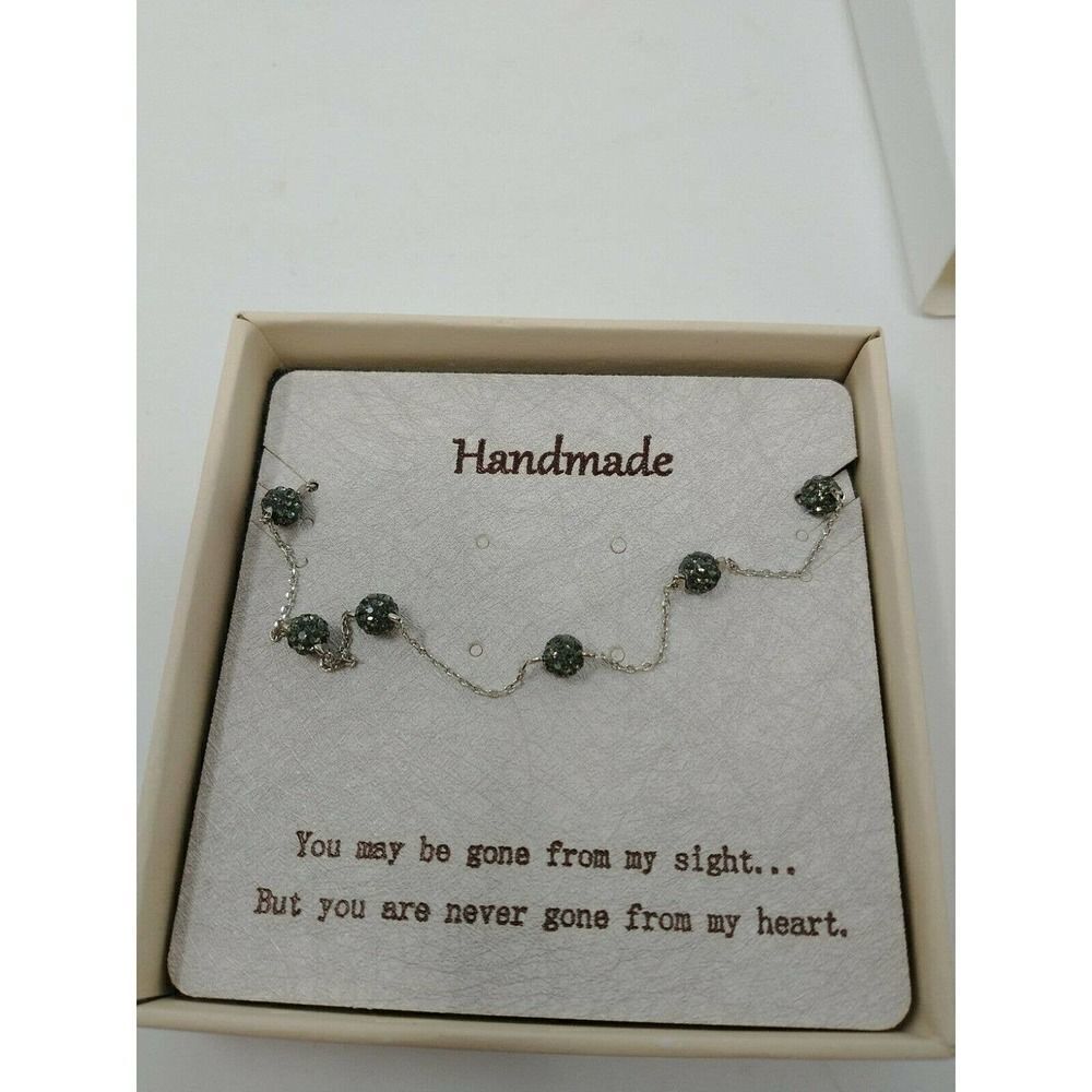 Stone Necklace with Cubic Zirconia Handmade Look